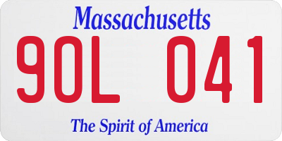 MA license plate 9OL041