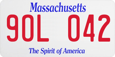 MA license plate 9OL042