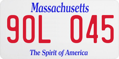 MA license plate 9OL045