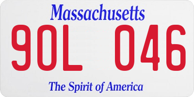MA license plate 9OL046