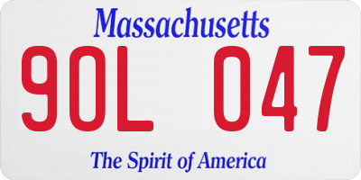 MA license plate 9OL047