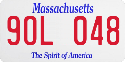 MA license plate 9OL048