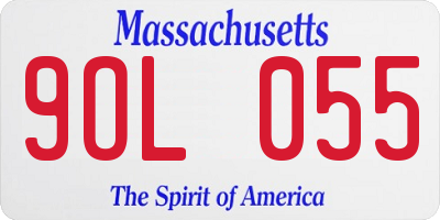 MA license plate 9OL055