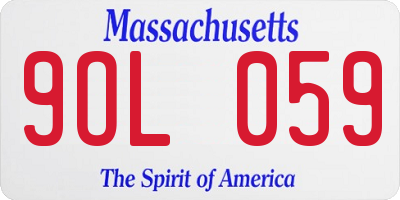 MA license plate 9OL059