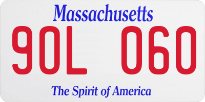 MA license plate 9OL060