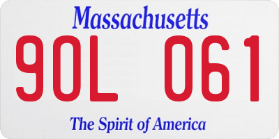 MA license plate 9OL061