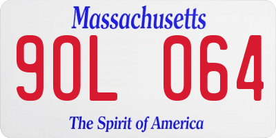 MA license plate 9OL064