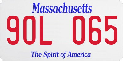 MA license plate 9OL065