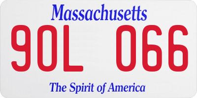 MA license plate 9OL066