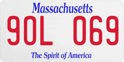 MA license plate 9OL069