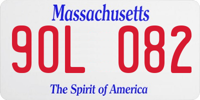 MA license plate 9OL082