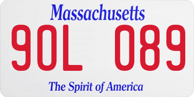 MA license plate 9OL089