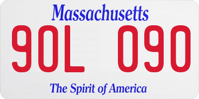 MA license plate 9OL090