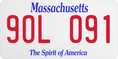 MA license plate 9OL091
