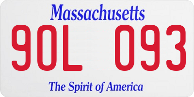 MA license plate 9OL093