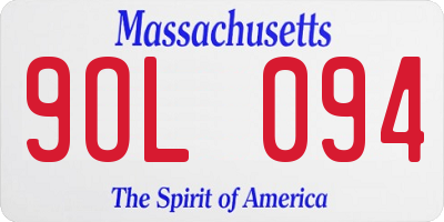 MA license plate 9OL094