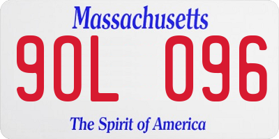 MA license plate 9OL096