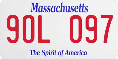 MA license plate 9OL097