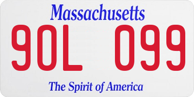 MA license plate 9OL099