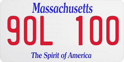 MA license plate 9OL100