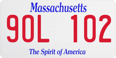 MA license plate 9OL102
