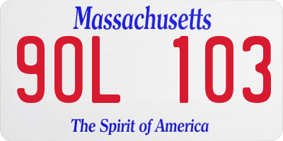 MA license plate 9OL103