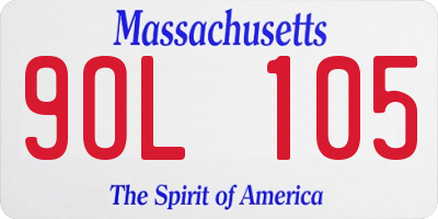 MA license plate 9OL105