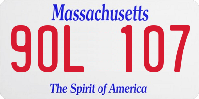 MA license plate 9OL107