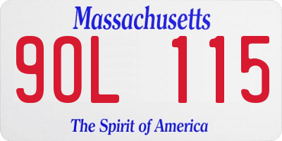 MA license plate 9OL115