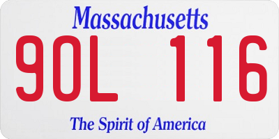 MA license plate 9OL116