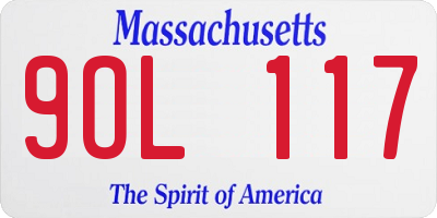 MA license plate 9OL117