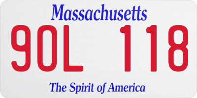MA license plate 9OL118