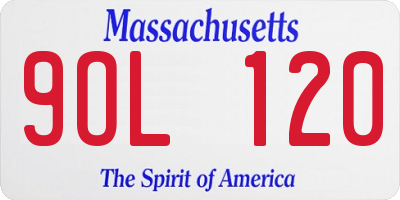 MA license plate 9OL120