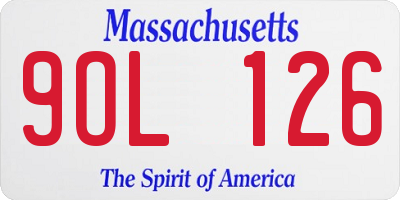 MA license plate 9OL126