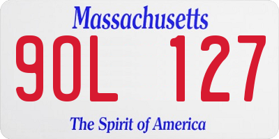 MA license plate 9OL127