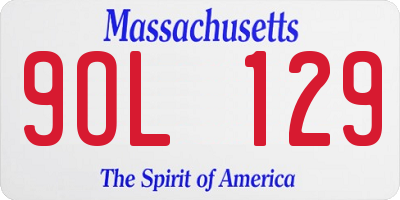 MA license plate 9OL129