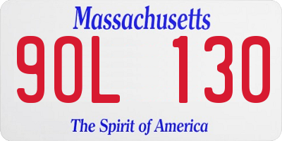 MA license plate 9OL130