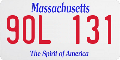 MA license plate 9OL131