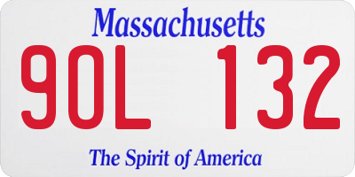MA license plate 9OL132