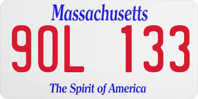 MA license plate 9OL133