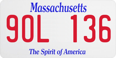 MA license plate 9OL136