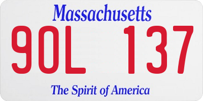 MA license plate 9OL137