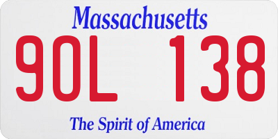 MA license plate 9OL138