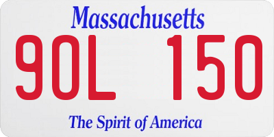 MA license plate 9OL150