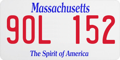 MA license plate 9OL152