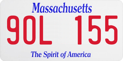 MA license plate 9OL155