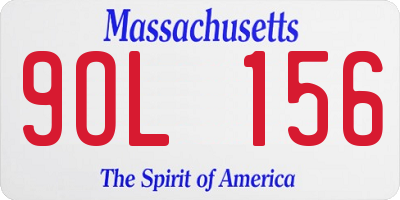 MA license plate 9OL156