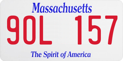 MA license plate 9OL157