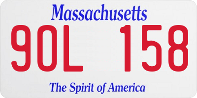 MA license plate 9OL158