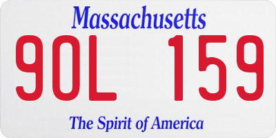 MA license plate 9OL159